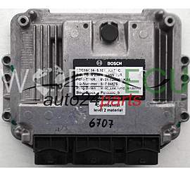 Centralina motore PEUGEOT CITROEN BOSCH 0 281 B04 238, 0281B04238, 8V21-12A650-KA6, 8V2112A650KA6, 12A650KA6, S07 04575, S0704575, EDC 16C34-5.101