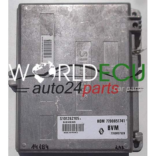CALCULATEUR MOTEUR RENAULT CLIO SIEMENS S101262105 A, S101262105A, 7700851741, 7700857528