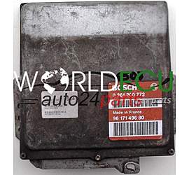ECU ENGINE CONTROLLER CITROEN PEUGEOT 106 1.4 BOSCH 0 261 200 772, 0261200772, 96 171 496 80, 9617149680