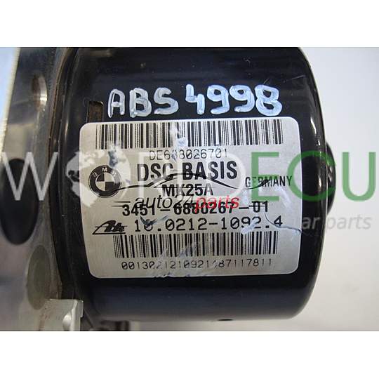 ABS POMPA CENTRALINA BMW 3451-6880267-01, 34516880267-01, 3451688026701, 6881322, 10.0929-0858.3, 10092908583