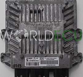 Centralina motore CITROEN C2 1.4 HDI SIEMENS 5WS40075D-T, 5WS40075DT, SW 9652888680, HW 9648624280, SID804