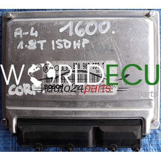ECU ENGINE CONTROLLER AUDI A4 A6 VW PASSAT 1.8T 8D0907557T, 8D0 907 557 T, BOSCH 0261204185, 0 261 204 185, 0261204184, 0 261 204 184