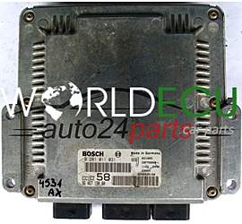 CENTRALINA MOTORE FIAT ULYSSE 2.0 JTD BOSCH 0281011031, 0 281 011 031, 9646719080, 96 467 190 80, 9640938180 EDC15C2 58