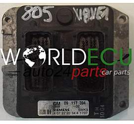 MOTORSTEUERGERÄT ECU STEUERGERÄT OPEL ASTRA VECTRA ZAFIRA  SIEMENS 5WK9 1707, 5WK91707, GM 09 117 394, 09117394