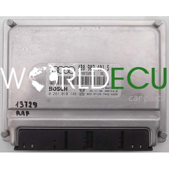 ECU ENGINE CONTROLLER AUDI A6 BOSCH 0 281 010 148, 0281010148, 4B0 907 401 S, 4B0907401S
