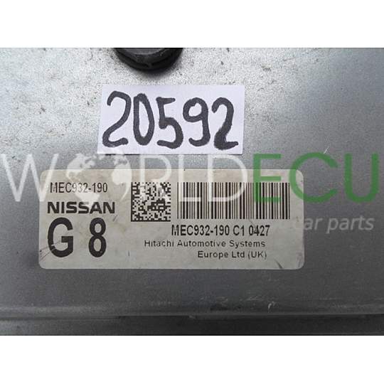 Motorsteuergerät ECU Steuergerät NISSAN QASHQAI 2.0 MEC932-190, MEC932190, C1 0427
