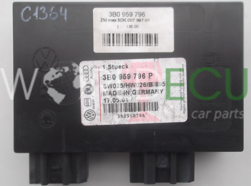 VW PASSAT 3B Komfortsteuergerät 1JO 959 799 J ... - DE