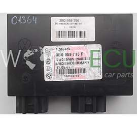 CENTRALINA-MODULO-COMFORT VW SEAT SKODA HELLA 5DK 007 697-01, 5DK00769701, 3B0 959 796 P, 3B0959796P