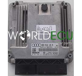 ECU ENGINE CONTROLLER AUDI A4 2.0 TFSI BOSCH 0 261 S02 211, 0261S02211, 8E0 910 115 N, 8E0910115N, 8E0907115D, MED9.1