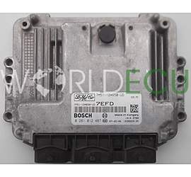 Motorsteuergerät Steuergerät FORD FOCUS 1.6 TDCI BOSCH 0 281 012 487, 0281012487, FoMoCo 7M51-12A650-UD, 7M5112A650UD, 7EFD