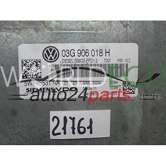 ECU Engine control unit AUDI 03G 906 018H, 03G906018H, 5WP45531AA, PPD1.2
