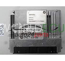 Centralina motore BMW E46 318 2.0 BOSCH 0 261 209 005, 0261209005, DME 7 519 592, DME7519592
