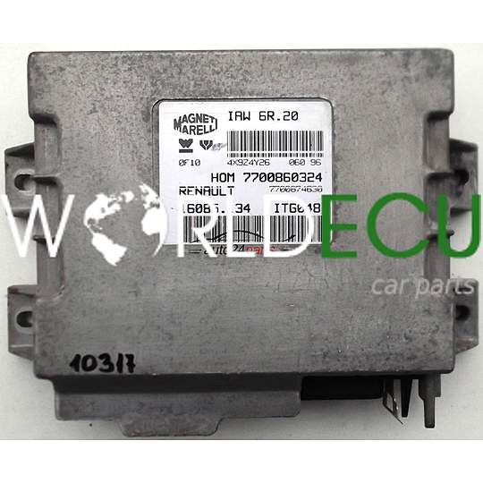 CALCULATEUR MOTEUR RENAULT TWINGO 1.2, MAGNETI MARELLI IAW 6R.20, IAW6R20, 7700860324, 7700874630, 16085.134, 16085134