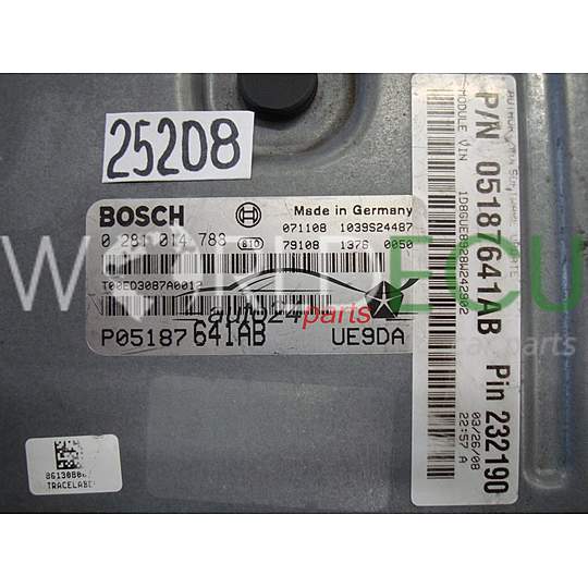 Centralina motore CHRYSLER BOSCH 0 281 014 788, 0281014788, P05187641AB