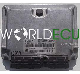 MOTORSTEUERGERÄT ECU STEUERGERAT OPEL ASTRA VECTRA ZAFIRA 2.0 BOSCH 0 281 001 674, 0281001674, GM 90 562 574 LL, 90562574LL, 90562574