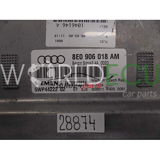 ECU Engine control unit AUDI 8E0906018AM 5WP44222 02