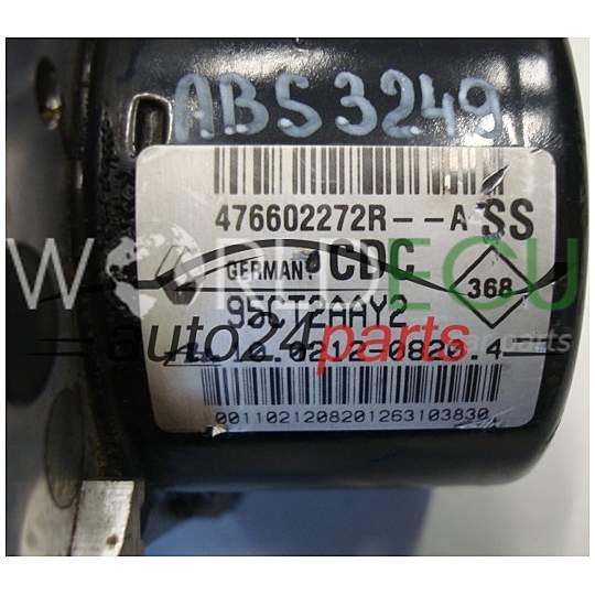 ABS POMPA CENTRALINA RENAULT MEGANE 476602272R, 95CT2AAY2, 10.0212-0820.4, 10021208204, 28.5612-5802.3, 28561258023
