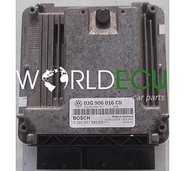 CENTRALINA MOTORE VOLKSWAGEN TOURAN 1.9 TDI BOSCH 0 281 011 945, 0281011945, 03G 906 016 CD, 03G906016CD, EDC16U1