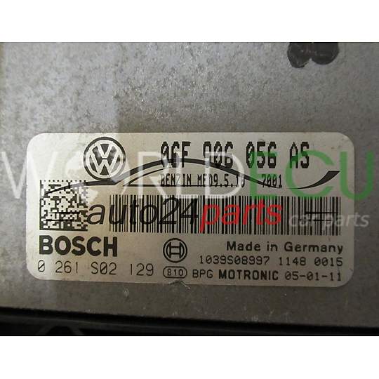 Centralina motore AUDI VOLKSWAGEN BOSCH 0 261 S02 129, 0261S02129, 06F 906 056 AS, 06F906056AS, MED9.5.10