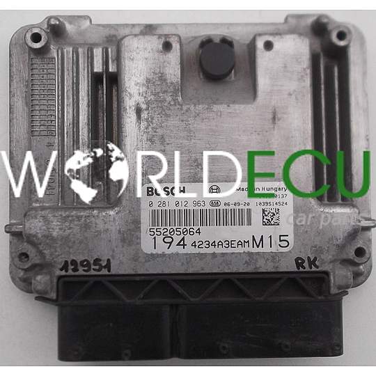 CENTRALINA DO MOTORE FIAT CROMA 1.9 JTD BOSCH 0 281 012 963, 0281012963, 55205064 - 11670, 12951 (1)