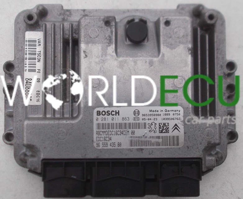 Calculateur Moteur ECU Peugeot 307 1.6 HDI 90 CV - Réf 9659342280 / 0281011863 - Occasion Fonctionnel