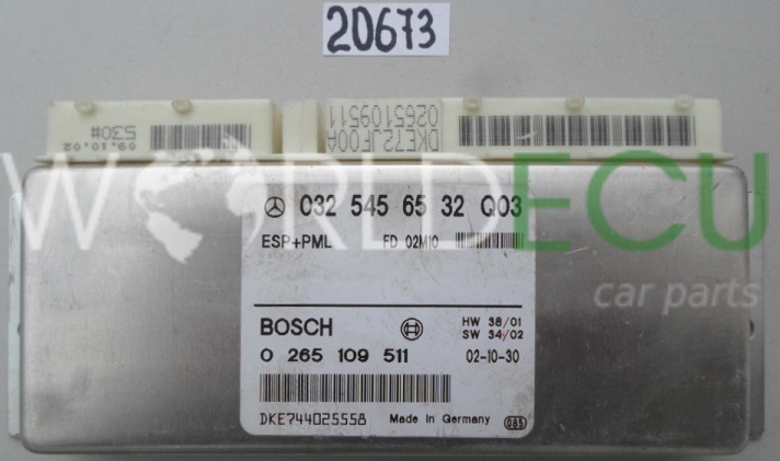 ECU ABS ESP CONTROL MODULE MERCEDES W 211, BOSCH 0 265 109 511 ...