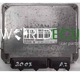 ECU ENGINE CONTROLLER AUDI A3 1.6 AKL AEH 06A906019BS, 06A 906 019 BS, SIEMENS 5WP4433 02 MOTORSTEUERUNG 3022