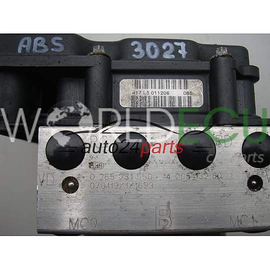 ABS POMPA CENTRALINA CITROEN PEUGEOT BOSCH 0 265 231 550, 0265231550, 1400513280, 0265800427