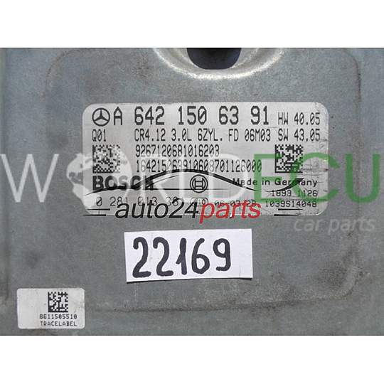 Centralina motore MERCEDES W164 3.0 CDI BOSCH 0 281 013 381, 0281013381, A 642 150 63 91, A6421506391, CR4.12