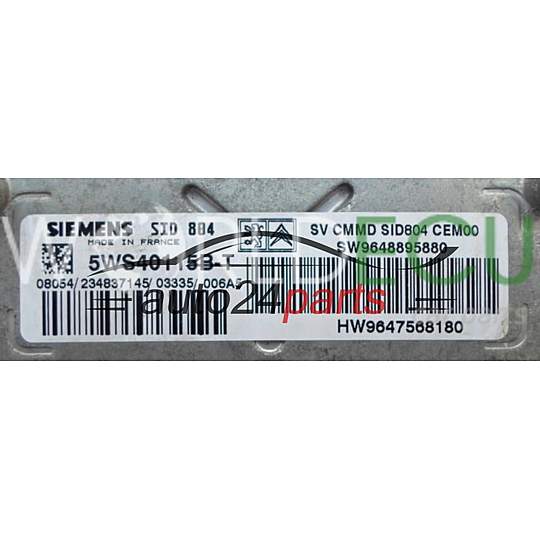 Centralita de motor UCE CITROEN C2 1.4 HDI 5WS40115B-T 5WS40115BT HW 9647568180 SW 9648895880 SID804