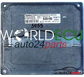 ECU ENGINE CONTROLLER FORD FIESTA 1.3 SIEMENS SIM210 S120977013C, S120977013 C, 4S6112A650SB, 4S61-12A650-SB 6BHB