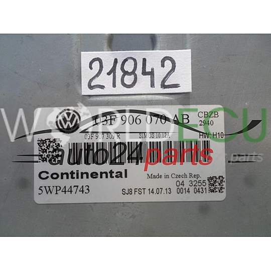 Centralina motore VW VOLKSWAGEN BEETLE 1.2 TSI 03F 906 070 AB, 03F906070AB, 5WP44743, SIMOS 10