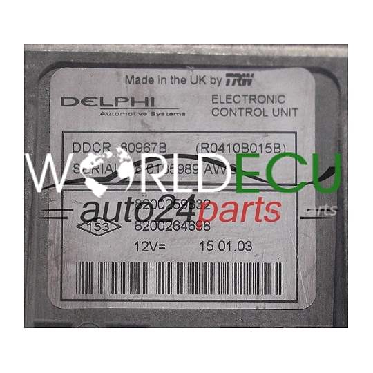 CALCULATEUR MOTEUR RENAULT 1.5 DCI DELPHI R0410B015B, 8200259832, 8200264698, DDCR 80967B