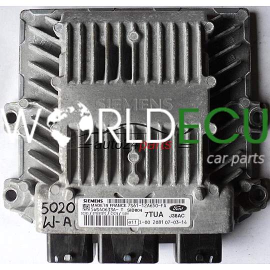 MOTORSTEUERGERÄT ECU STEUERGERAT FORD FUSION 1.4 TDCI SIEMENS 5WS40633A-T 5WS40633AT SID804, 7S6112A650FA, 7S61-12A650-FA 7TUA