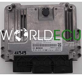 ECU ENGINE CONTROLLER  FORD FIESTA 1.6 TDCI BOSCH 0 281 019 142, 0281019142, BV21-12A650-XD, BV2112A650XD