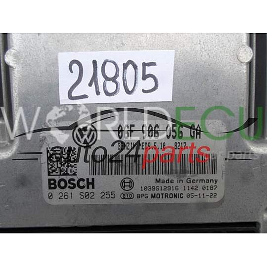 Centralina motore VW VOLKSWAGEN EOS 2.0 FSI BOSCH 0 261 S02 255, 0261S02255, 06F 906 056 GA, 06F906056GA, MED9.5.10