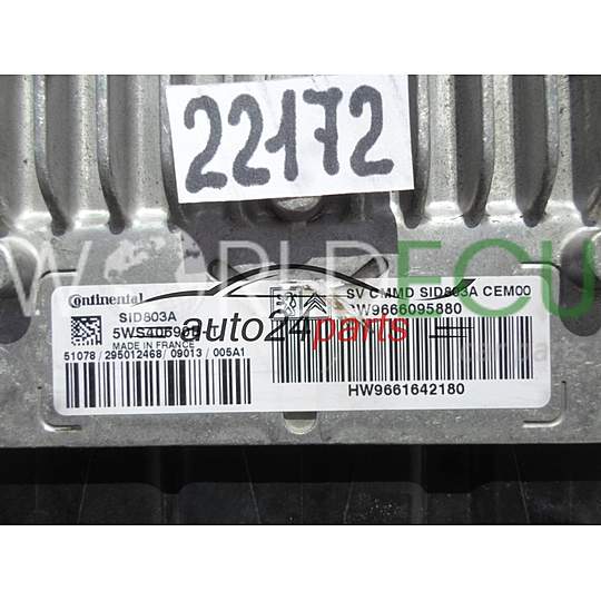 Centralina motore CITROEN 2.0 HDI 5WS40690B-T, 5WS40690BT, SW9666095880, HW9661642180, SID803A