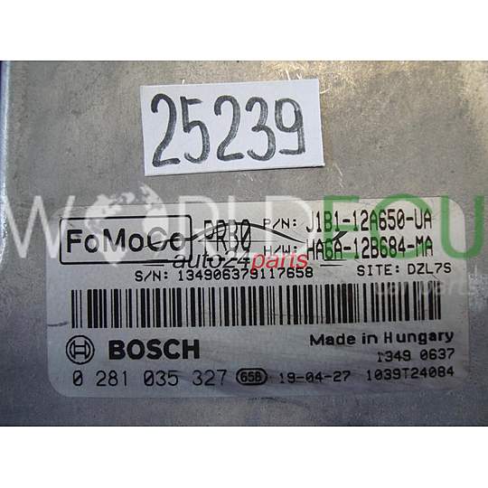 ECU Engine control unit FORD BOSCH 0 281 035 327, 0281035327, J1B1-12A650-UA, J1B112A650UA