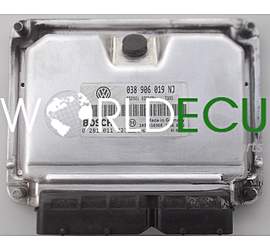 ECU ENGINE CONTROLLER VOLKSWAGEN SEAT IBIZA 1.9 TDI BOSCH 0 281 011 823, 0281011823, 038 906 019 NJ, 038906019NJ, EDC15P+