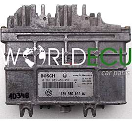 CENTRALINA MOTORE VW VOLKSWAGEN POLO 1.0, BOSCH 0 261 203 456/457, 0261203456, 0261203457, 030 906 026 AJ, 030906026AJ