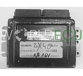 CENTRALINA MOTORE VOLVO S40 V40 1.8 16V SIEMENS S110602001 F, S 110 602 001 G, P30614534, 306 16 632