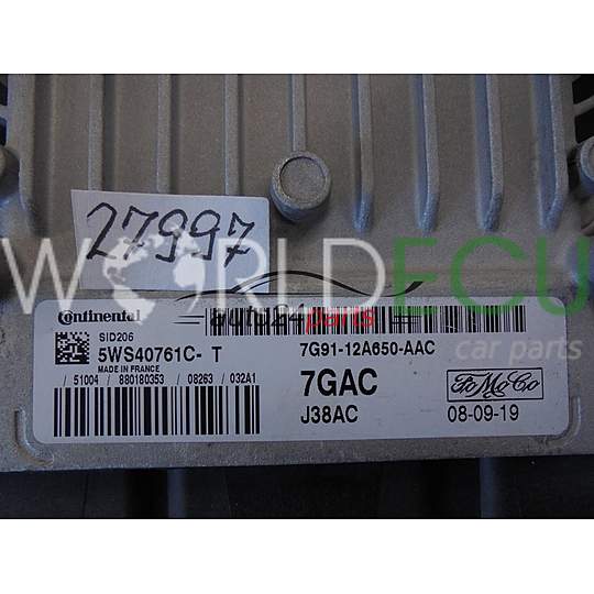 ECU Engine control unit FORD 7G91-12A650-AAC 7G9112A650AAC 5WS40761C-T 5WS40761CT