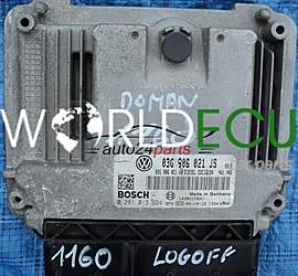 CENTRALINA DO MOTORE SEAT LEON 1.9 TDI BLS 03G 906 021 JS, 03G906021JS, 03G 906 021 AB, 03G906021AB, BOSCH 0 281 013 624, 0281013624, DIESEL EDC16U34 HW: H06, 1039S17641