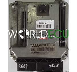 ECU ENGINE CONTROLLER AUDI A5 2.7 TDI 8K1907401L, 8K1 907 401 L, BOSCH 0281016614, 0 281 016 614, DIESEL EDC17CP14 CGKB 1039S38071