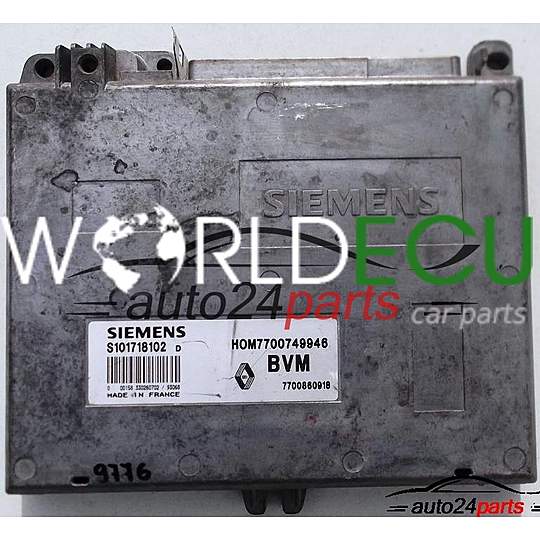 CALCULATEUR MOTEUR RENAULT CLIO 1.4, SIEMENS S101718102 D, S101718102D, HOM7700749946, 7700860918