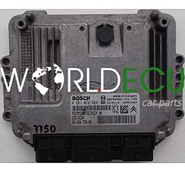 CENTRALINA MOTORE CITROEN C3, PEUGEOT 207 1.4 HDI, BOSCH 0 281 012 529, 0281012529, EDC16C34, 96 634 758 80, 9663475880